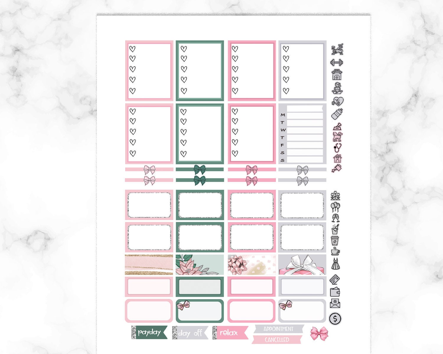 Christmas Printable Erin Condren Planner Stickers, ECLP XMAS Weekly Kit ...