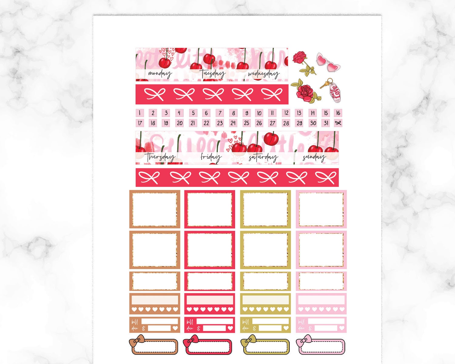 Happy Planner Printable Kit Valentines Day Weekly Vertical | Etsy