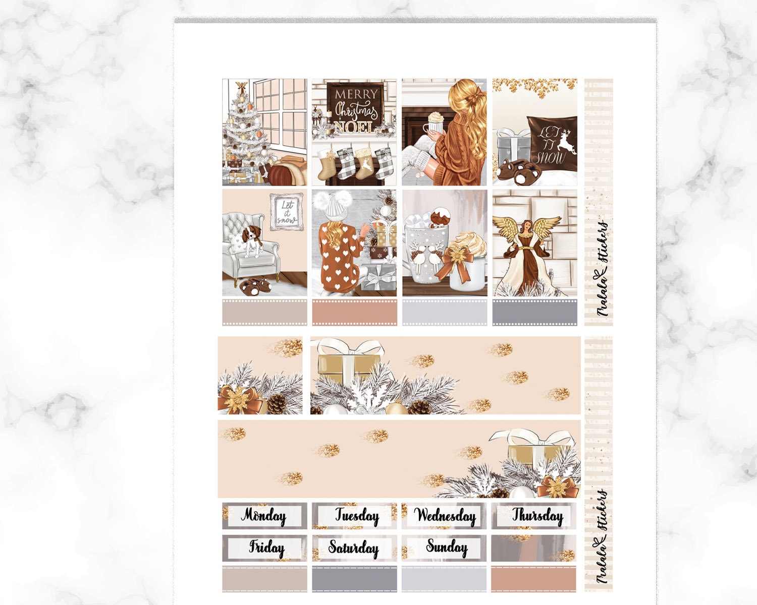 Christmas Planner Stickers Kit Printable Erin Condren Weekly | Etsy