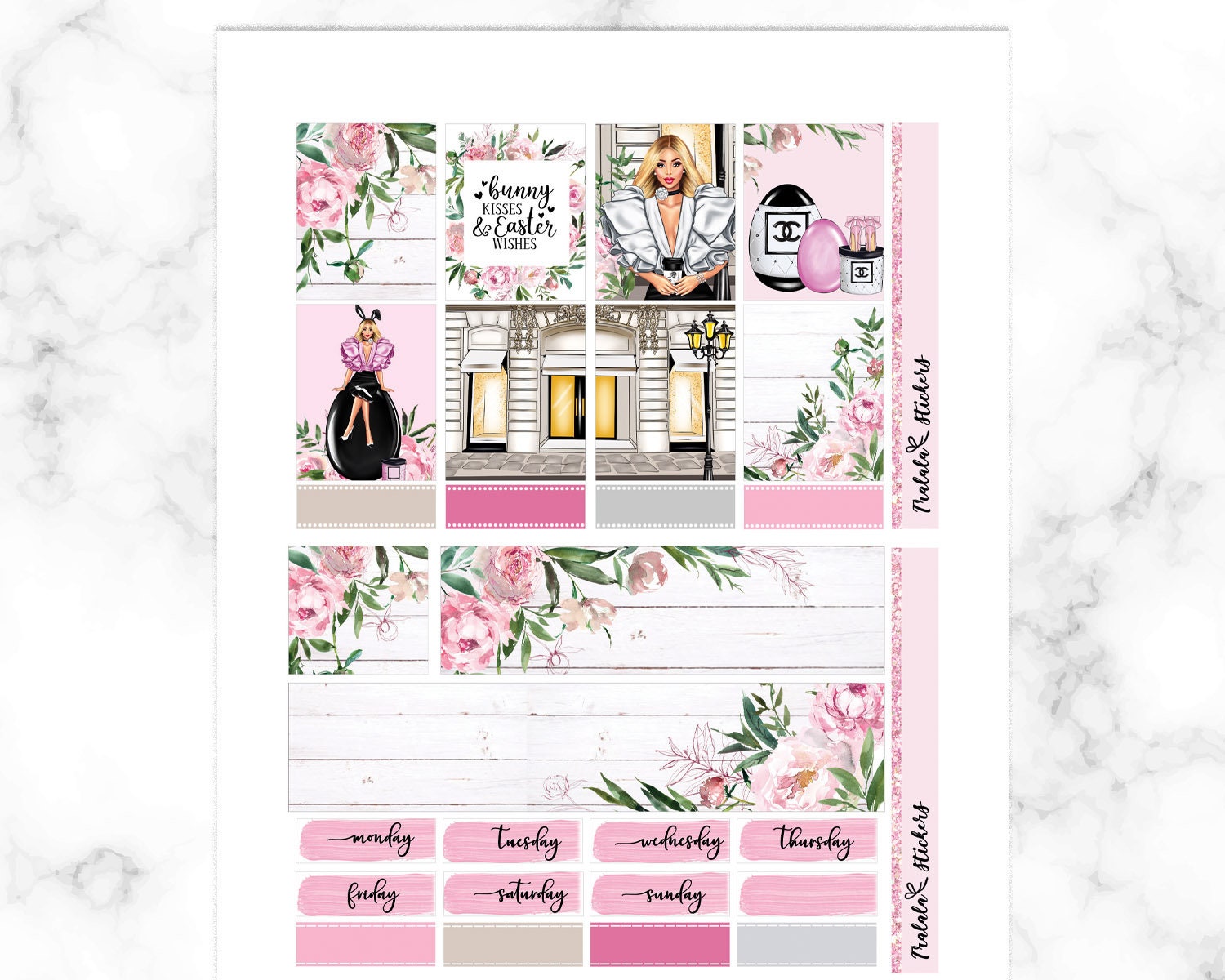 Easter Printable Planner Stickers Erin Condren, Fashionista Set, Weekly ...