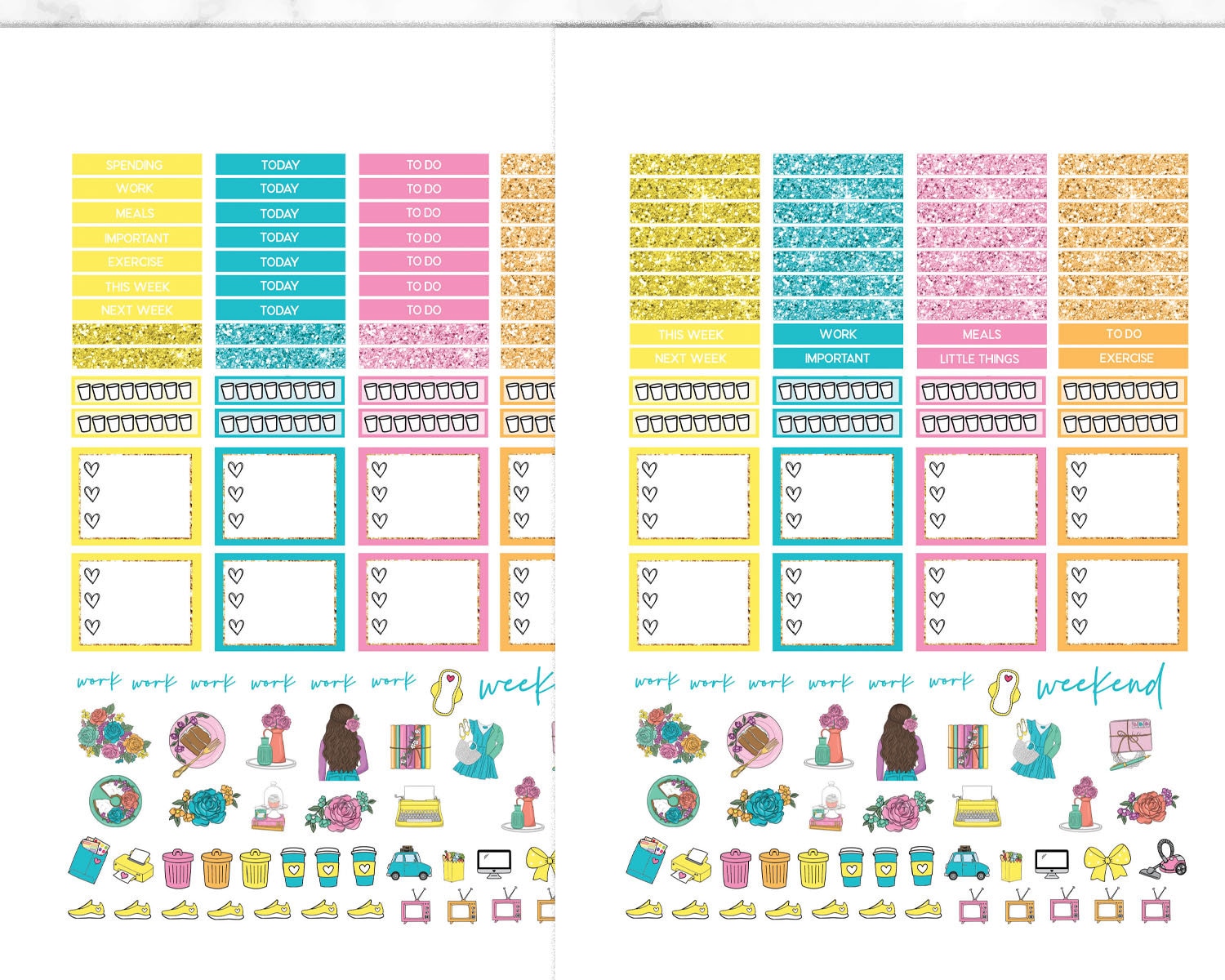 Happy Planner Classic Stickers Printable, Cittage, Bright Weekly ...