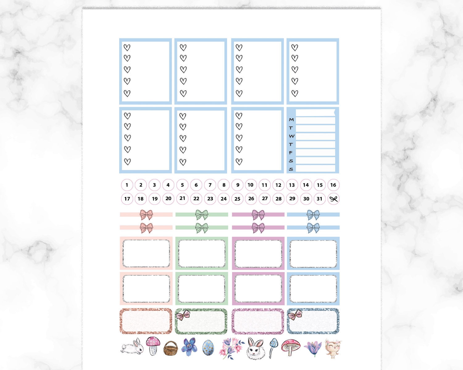 Easter Printable Planner Stickers Erin Condren ECLP Stickers | Etsy