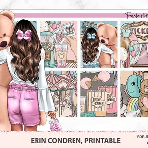 Ausdruckbare Planer Sticker, Carival Planner Weekly Kit, Happy Day Theme Park Fun Erin Condren Sticker Pack PNG Cricut Silhouette