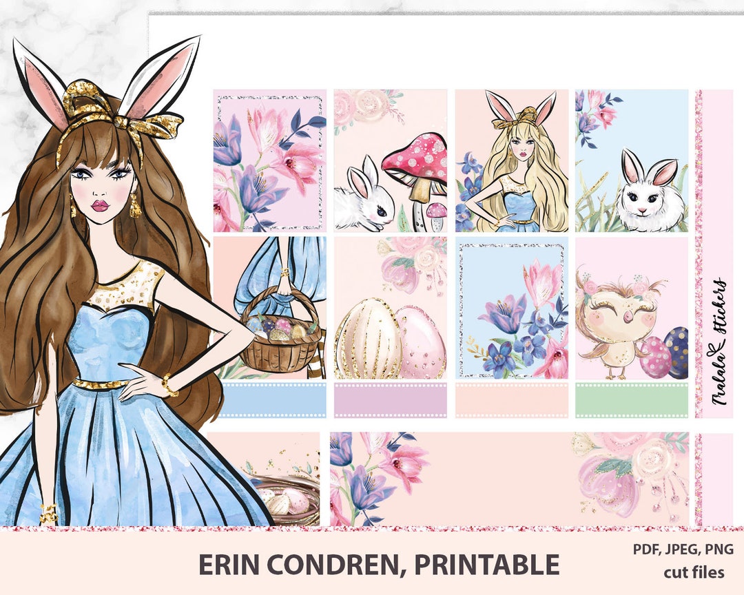 Easter Printable Planner Stickers Erin Condren, ECLP Stickers, Weekly ...