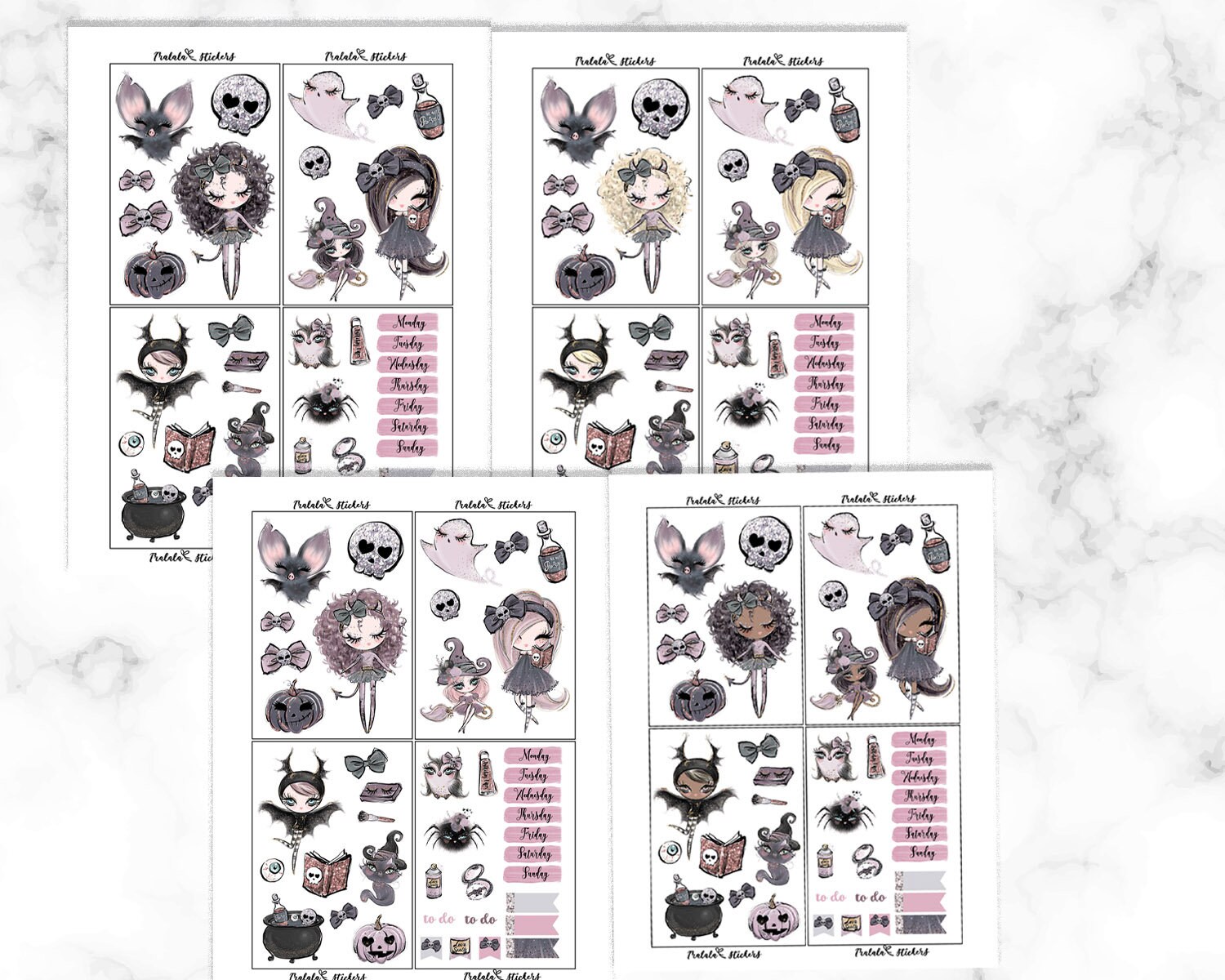 Halloween Printable Planner Stickers Suitable for Erin Condren Life ...