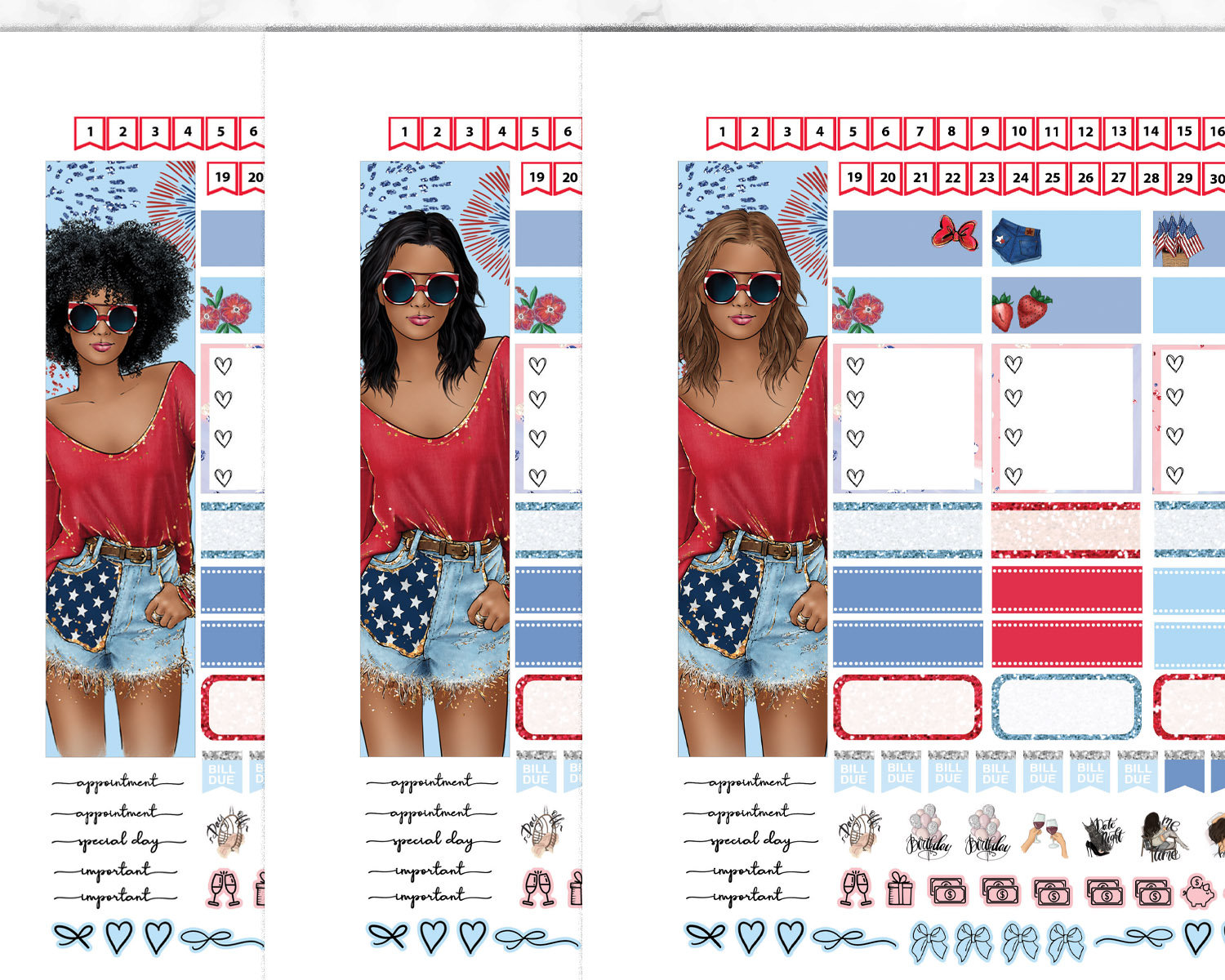 JULY HAPPY PLANNER Monthly Printable Kit Printable Monthly - Etsy