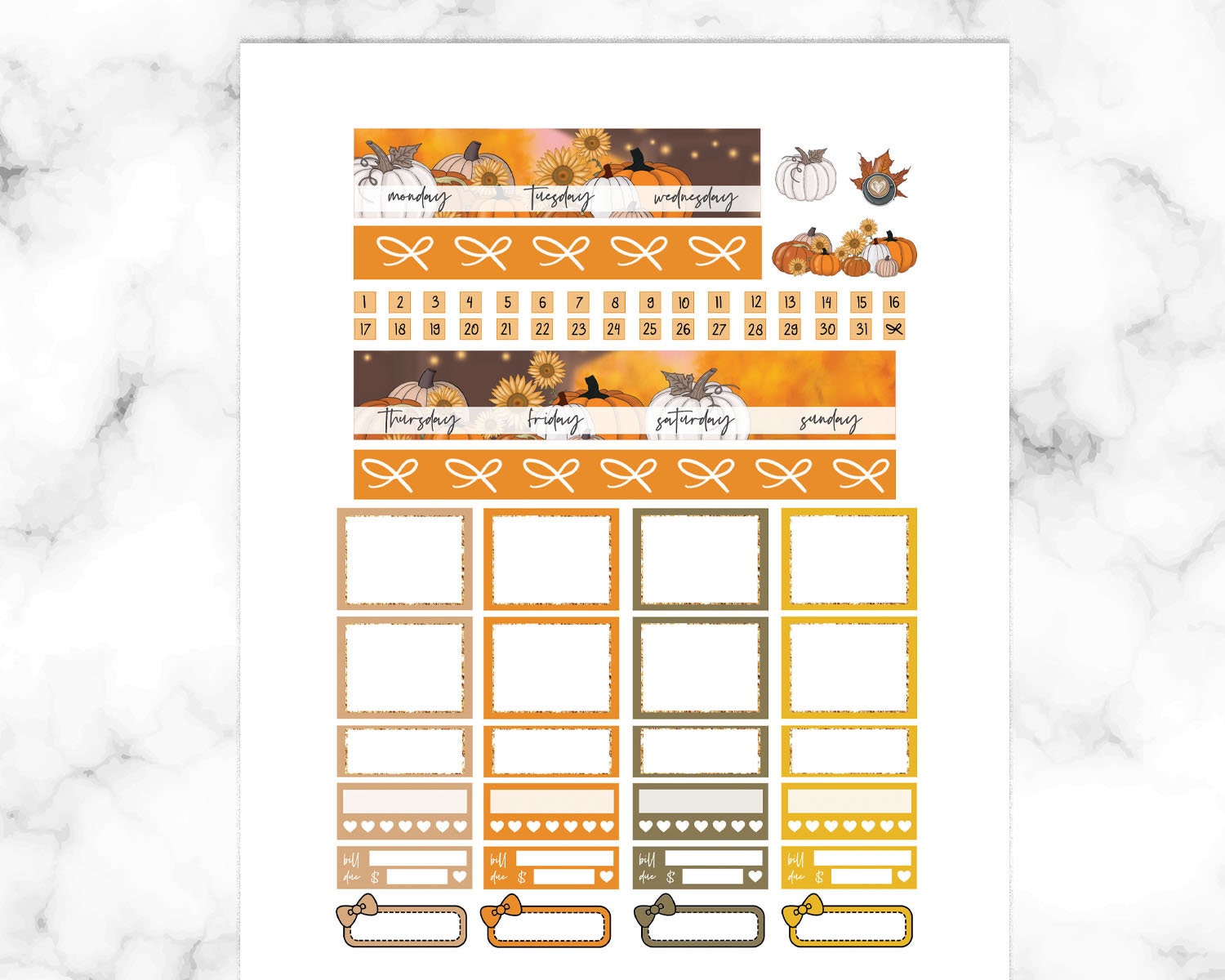 Printable Planner Stickers for Happy Planner Cliassic, Watercolor Pack ...