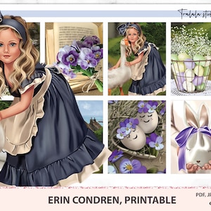 Violets Erin Condren Planner Stickers Printable, Planner Stickers, Pastel weekly printables, Digital Download sticker set PNG