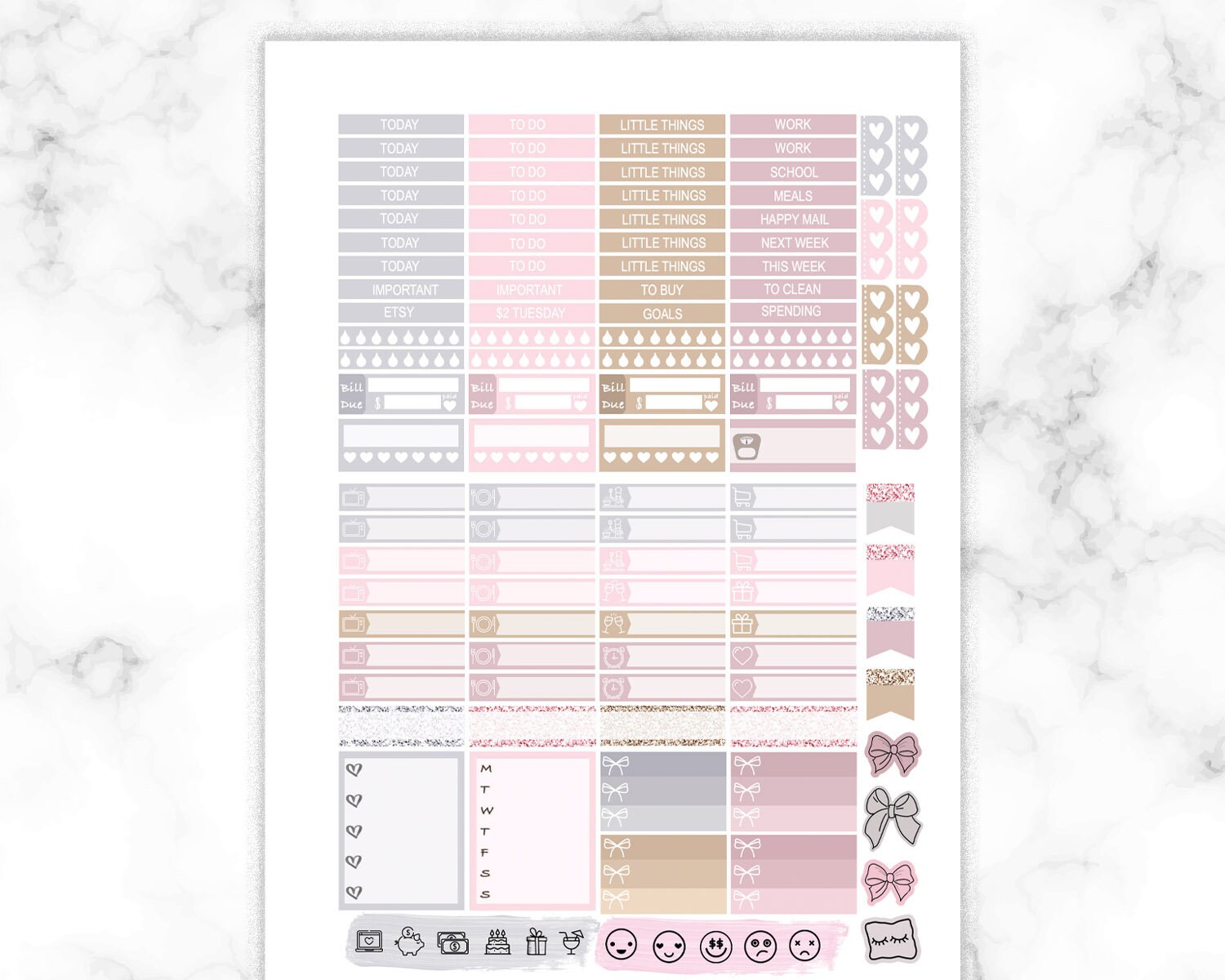Cute Interior Erin Condren Planner Set Printable ECLP Sticker - Etsy