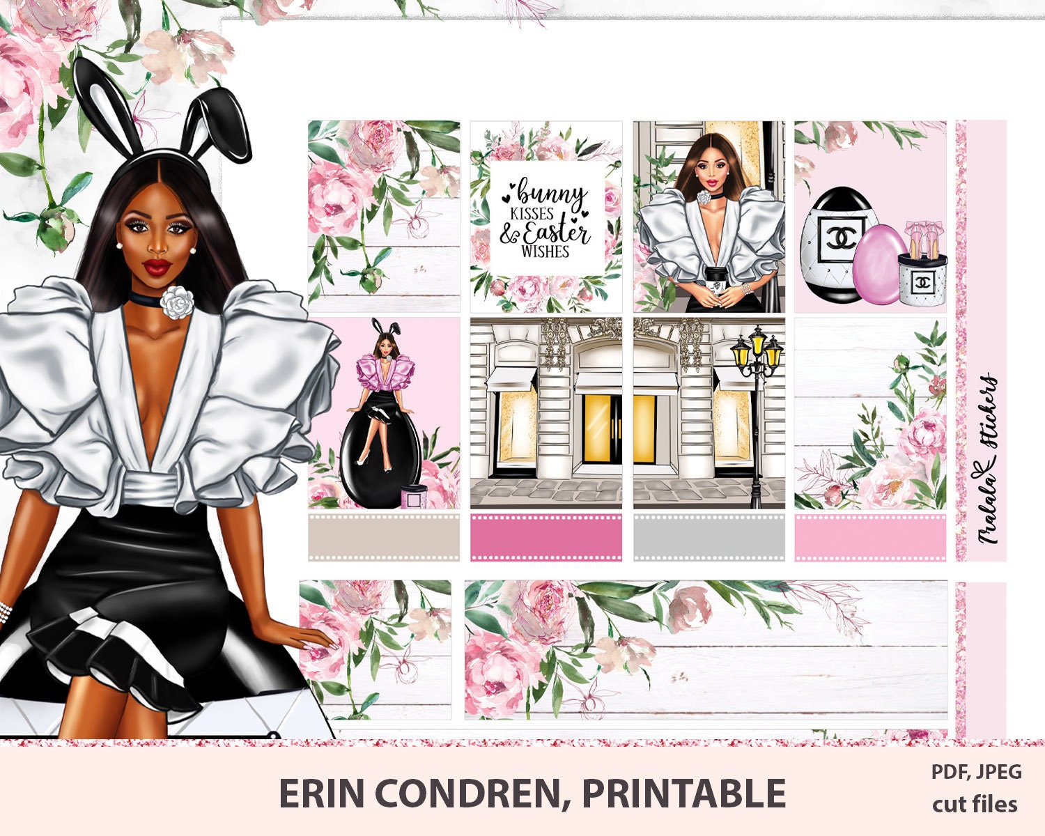 Easter Printable Planner Stickers Erin Condren, Fashionista Set, Weekly ...