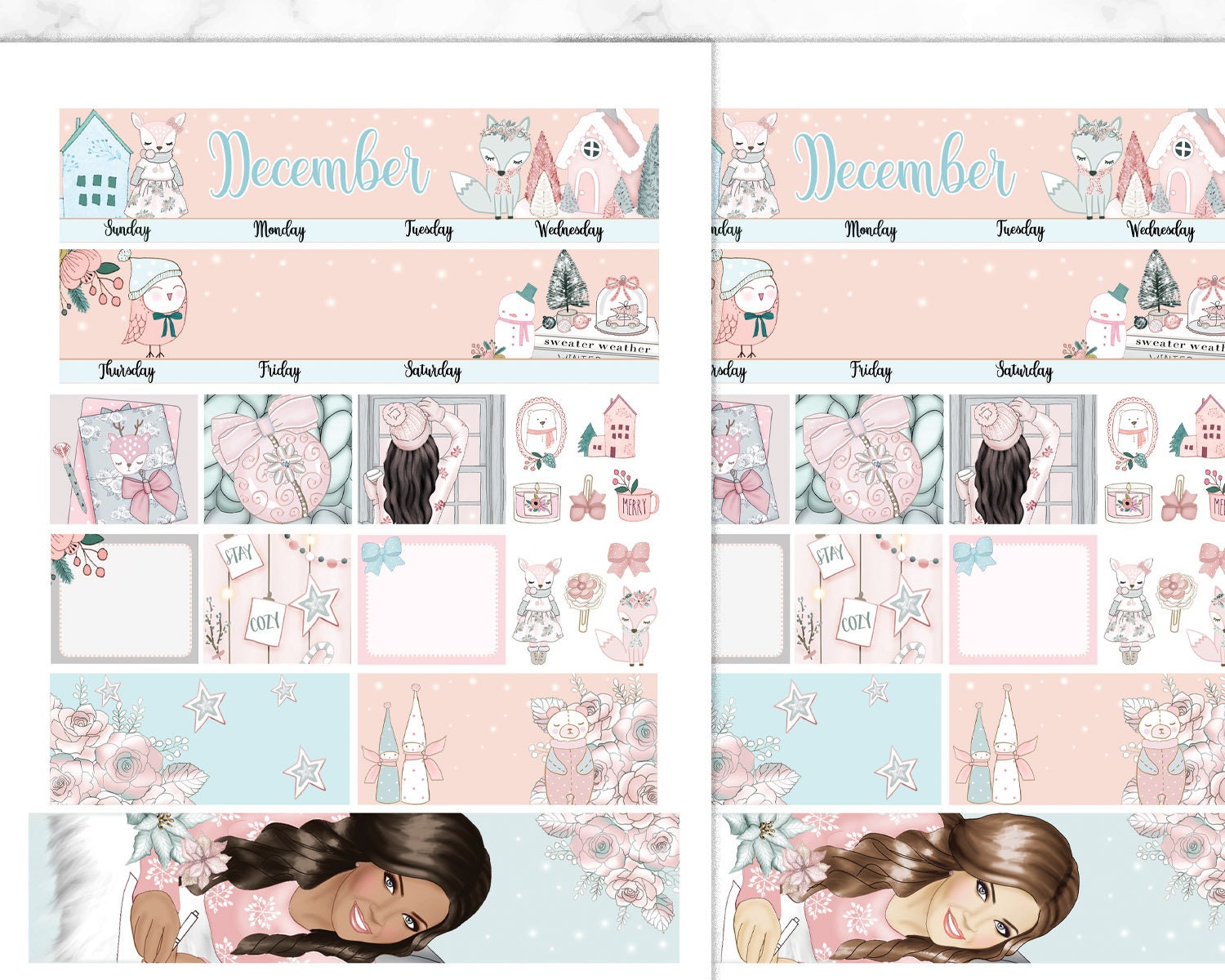 December Monthly Sticker Kit Printable Erin Condren Life Planner ...