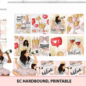 Erin Condren の誕生日用印刷可能なプランナー ステッカー (ハードカバー)、誕生日の女の子用プランナー キット、パーティー ダイアリー セット、ECLP のお祝い