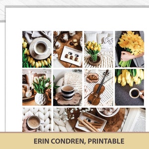 春の花 ECLP 印刷可能なプランナー ステッカー チューリップ付き、Erin Condren 垂直キット、花の写真ジャーナル セット シルエット カットファイル