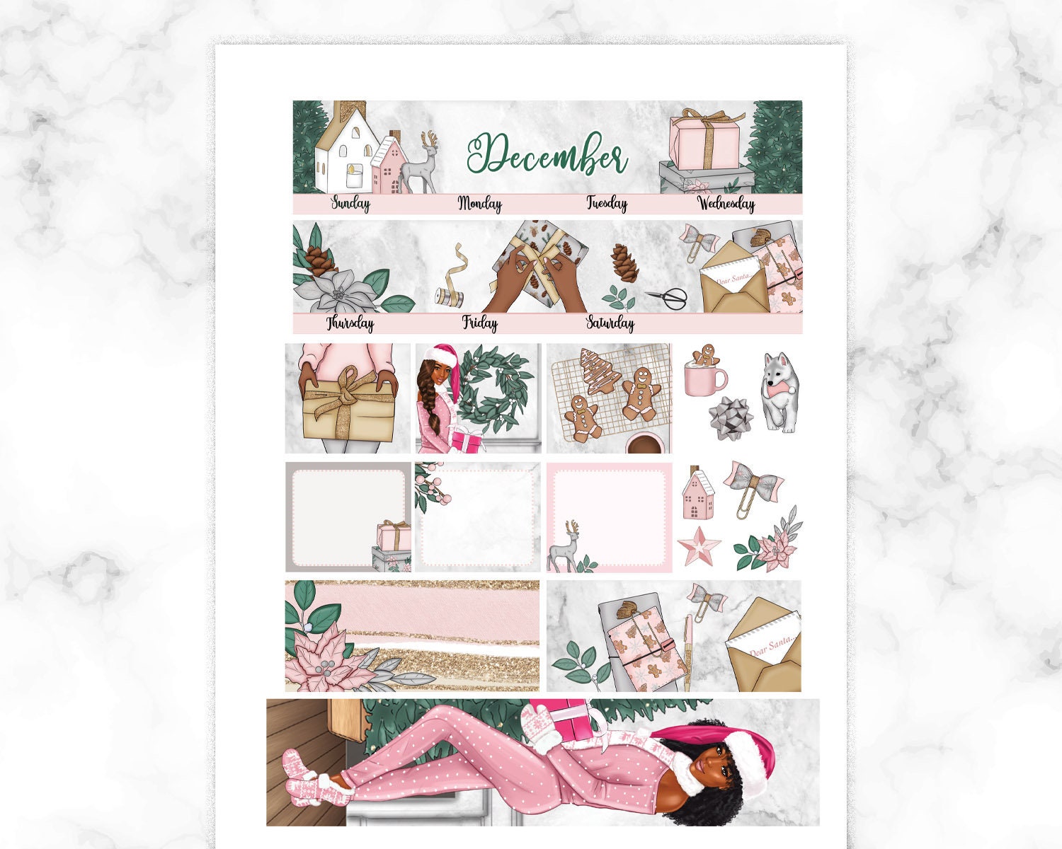 December printable monthly kit for Erin Condren life planner | Etsy