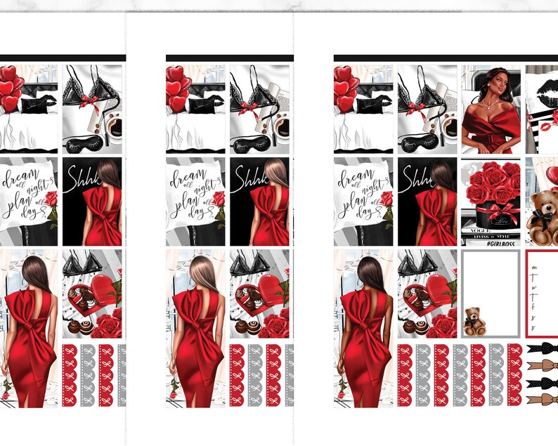 Valentines Day Happy Planner Printable Kit Weekly Vertical - Etsy