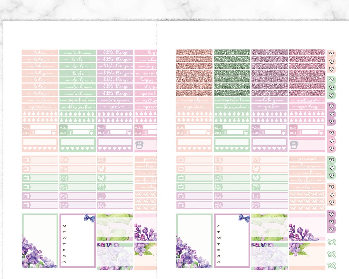 Lilac Happy Planner Printable Planner Stickers, Printable Sticker Kit ...