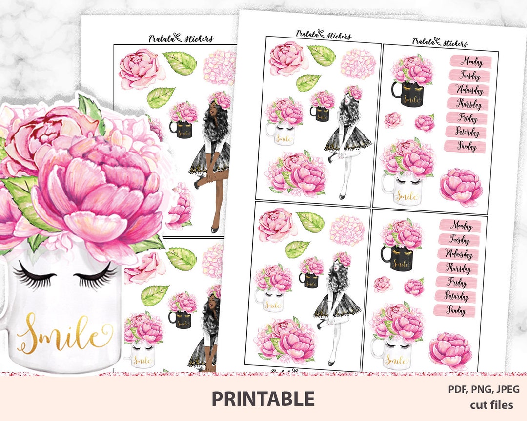 Floral Printable Planner Stickers Suitable for Erin Condren Life ...