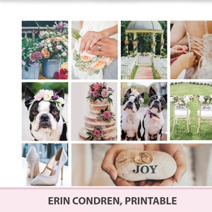 PLANIFICADOR DE BODA, kit de pegatinas de fotos para Erin Condren Life planner, hoja semanal imprimible para ECLP vertical, conjunto de planificadores de arriage