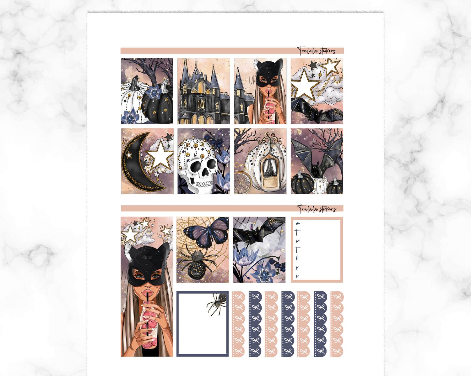Erin Condren Halloween Printable Planner Stickers for Vertical - Etsy