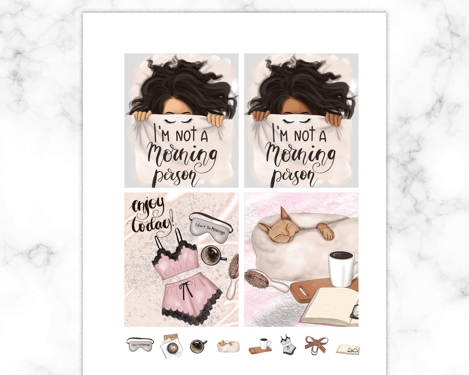 Printable Bullet Journal Stickers Pastel Washi Tape Printable Planner 