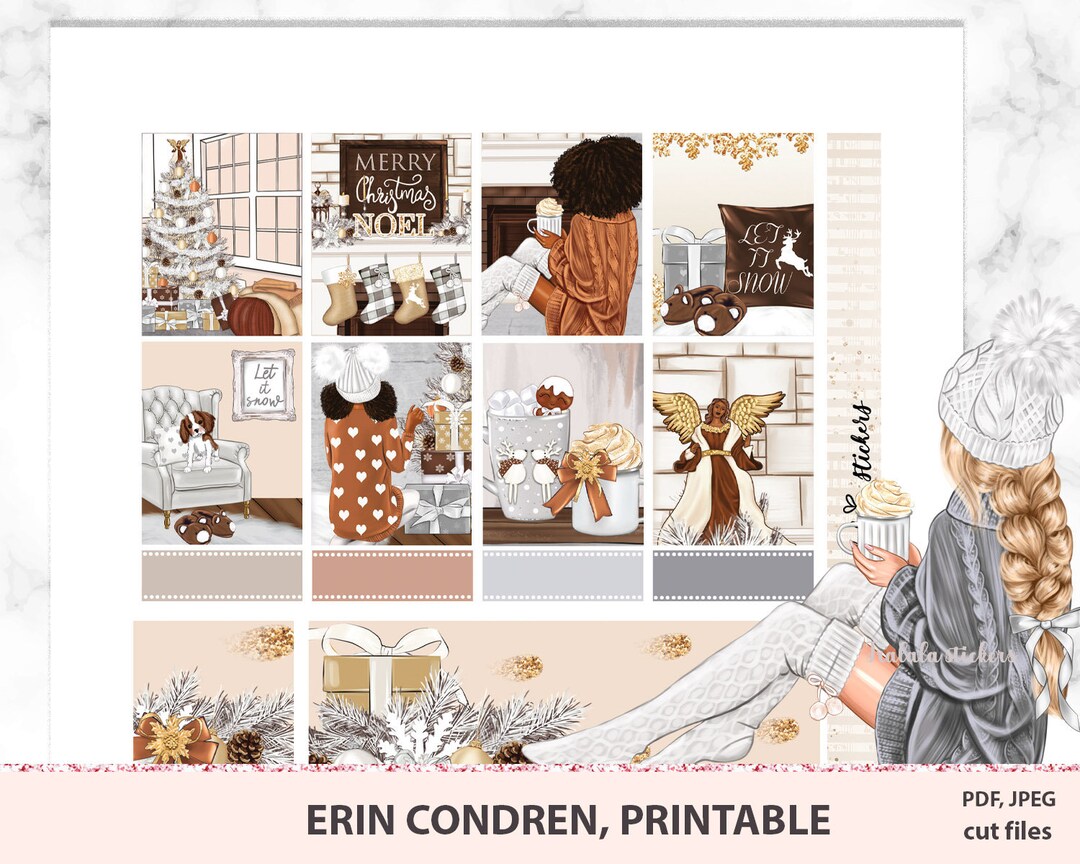 Christmas Planner Stickers Kit Printable Erin Condren Weekly Kit With ...