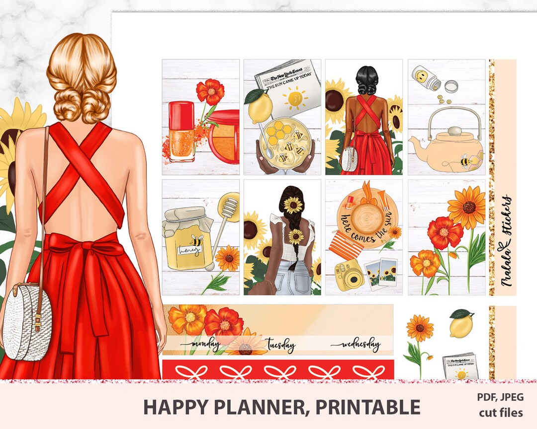 Sunflowers Happy Planner Printable Weekly Kit, Planner Printables ...