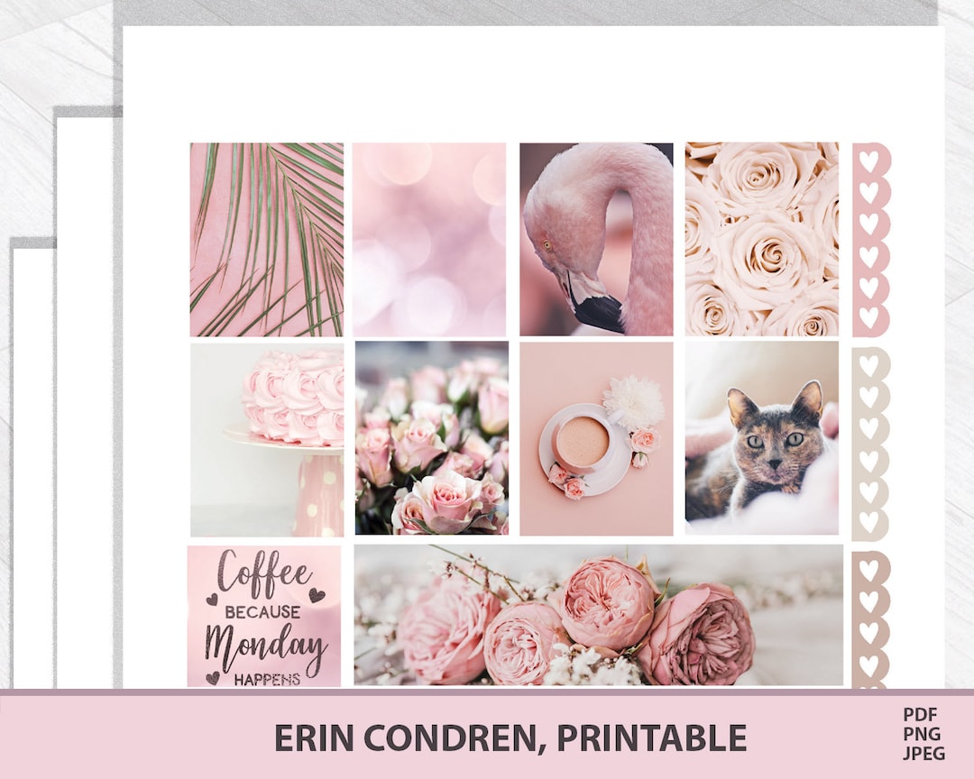 Erin Condren Life Planner Printable Sticker, Deco for Vertical Weekly ...