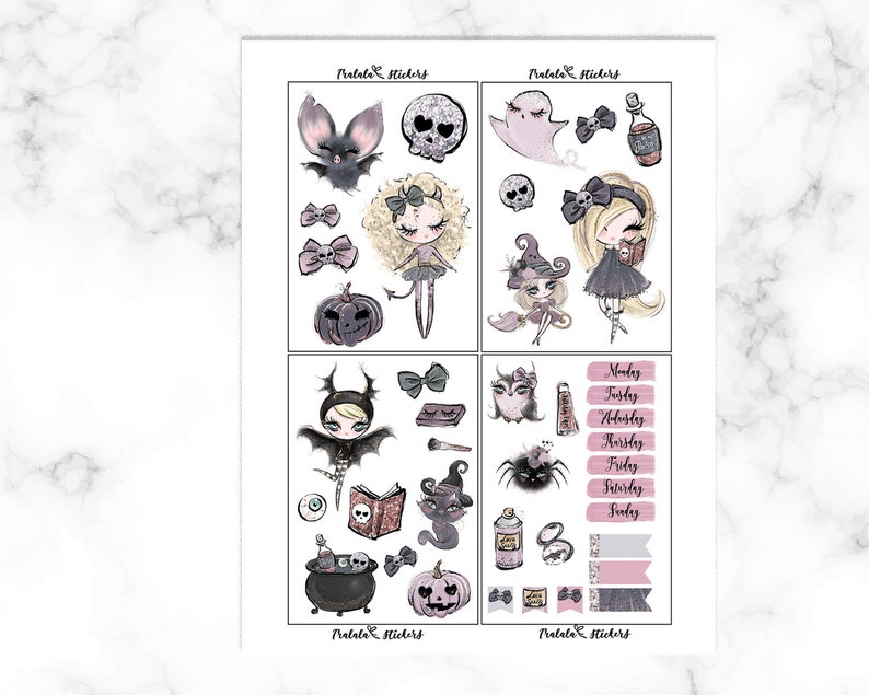 Halloween Printable Planner Stickers Suitable for Erin Condren Life ...