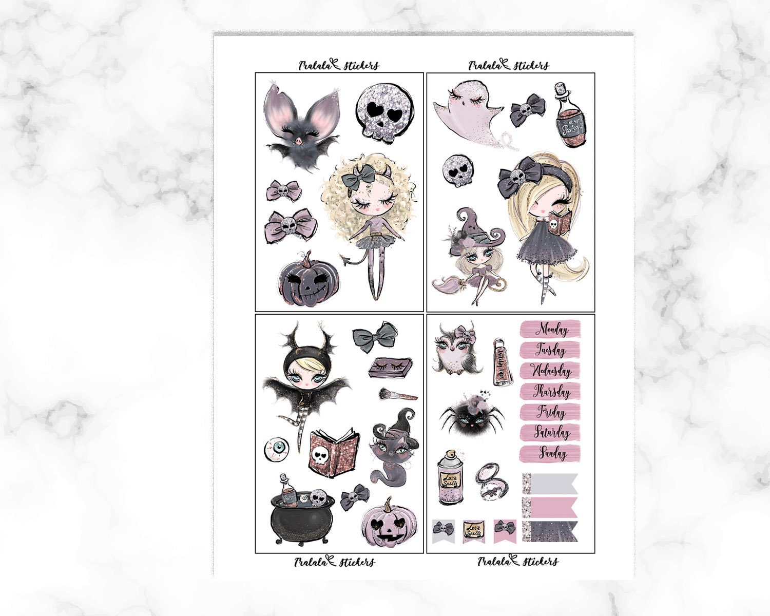 Halloween Printable Planner Stickers Suitable for Erin Condren Life ...