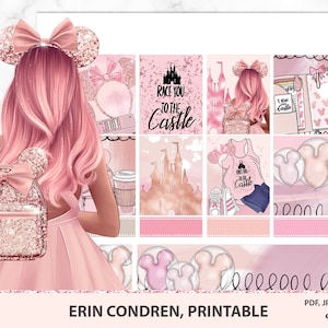 Erin Condren Printable Planner Stickers, Castle, Best day ever, Mouse ears, Weekly Planner Sticker Kit, Digital Sticker, Silhouette/Cricut
