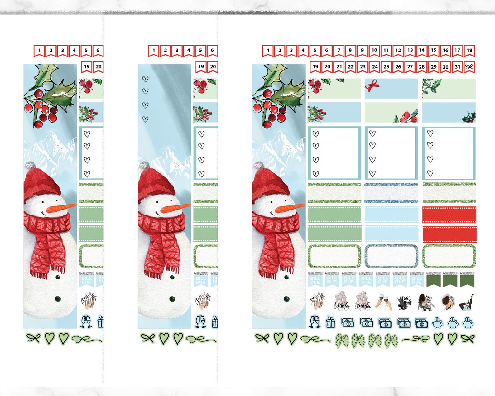 January Monthly Printable Stickers Happy Planner Monthly Kit | Etsy