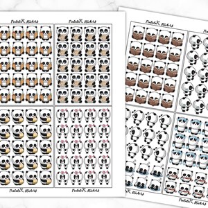 Panda Character Stickers, Printable Kit, Planner Stickers, Coffee ...