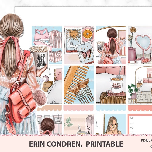 Printable Erin Condren Weekly Planner Kit Valentines Day DIY - Etsy