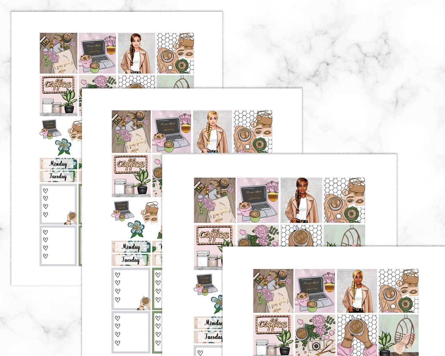 Coffee Please Erin Condren Horizontal Planner Stickers Printable Weekly ...