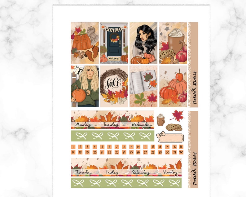 AUTUMN Planner Stickers Printable Happy Planner Weekly Kit - Etsy