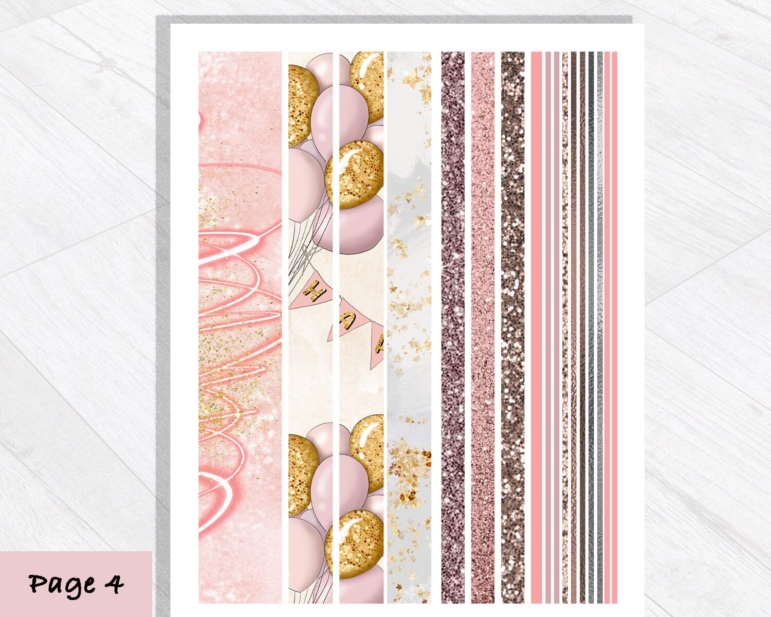 BIRTHDAY PRINTABLE Planner Stickers for Erin Condren Horizontal, Time ...