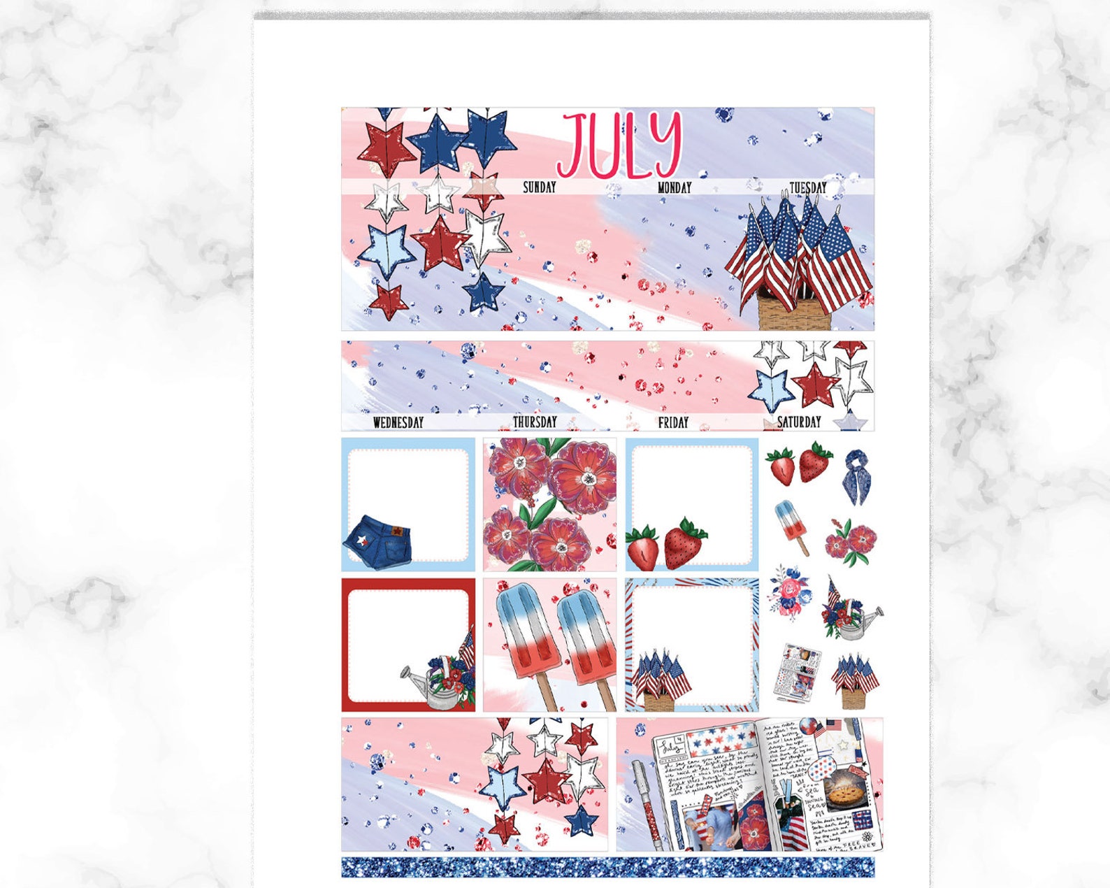 JULY HAPPY PLANNER Monthly Printable Kit Printable Monthly - Etsy