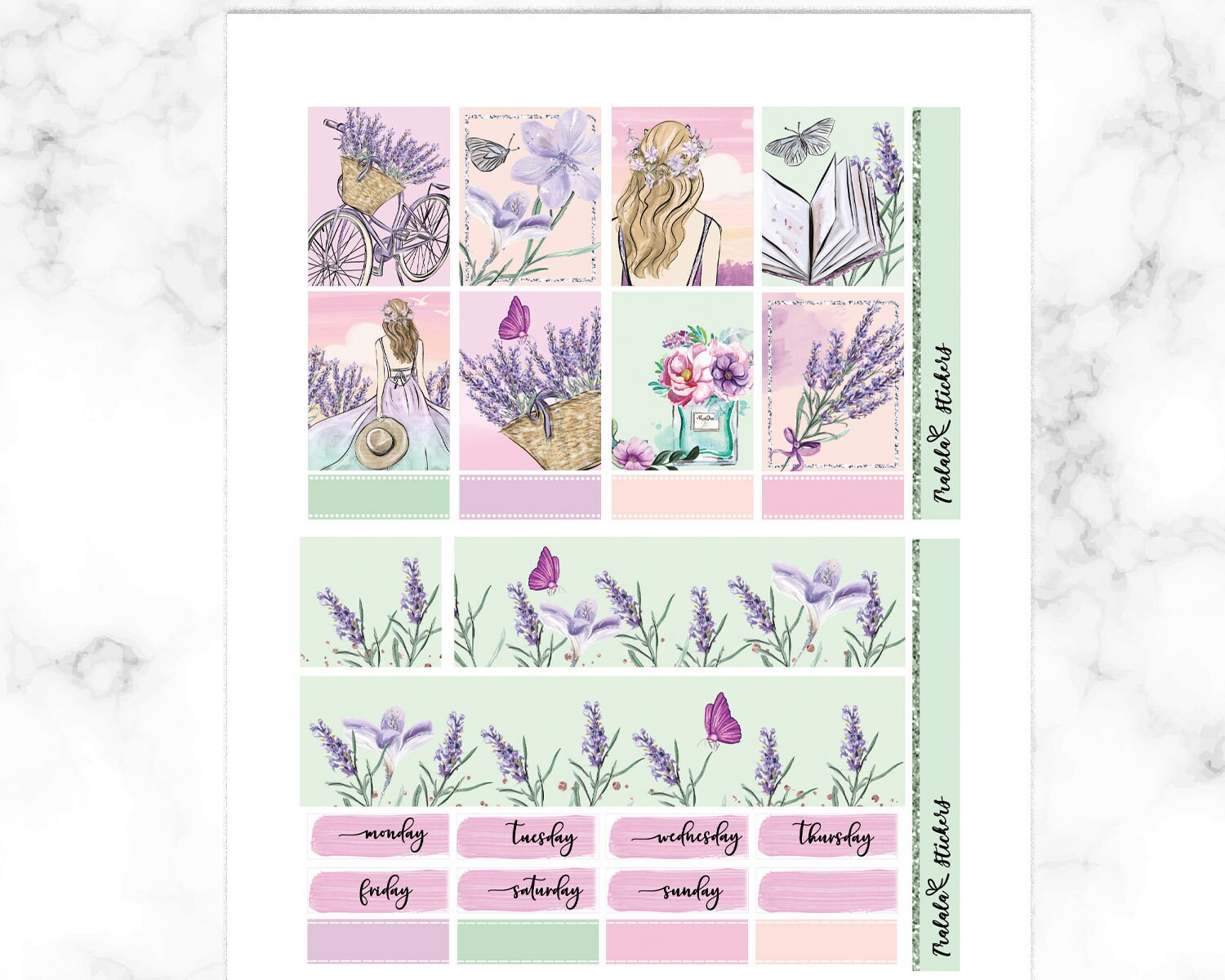 Lavender Fields Printable Planner Stickers Erin Condren | Etsy