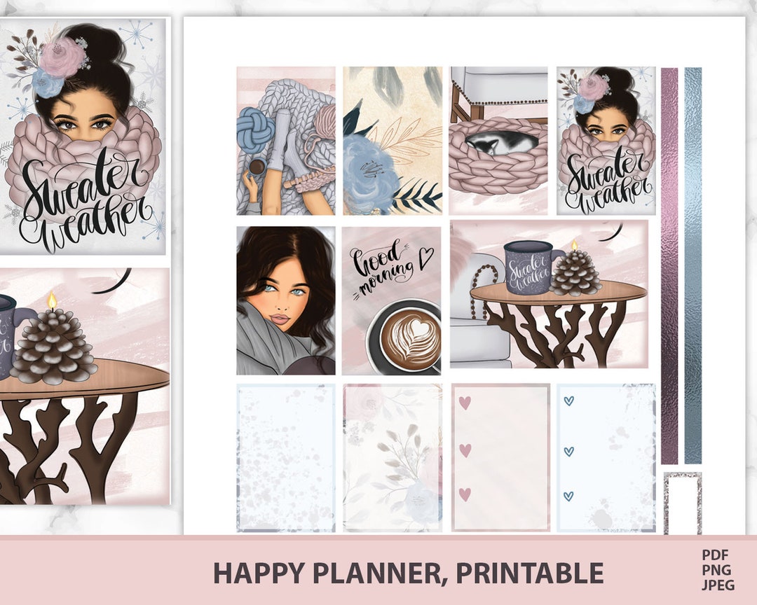 MAMBI Printable Planner Sticker Kit Fits Happy Planner Classic, Digital ...