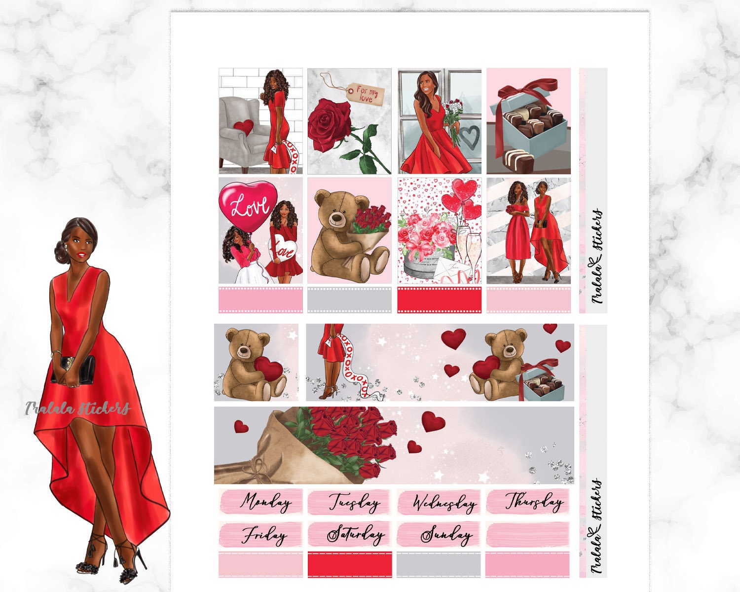 Printable Erin Condren Weekly Planner Kit Valentines Day DIY - Etsy
