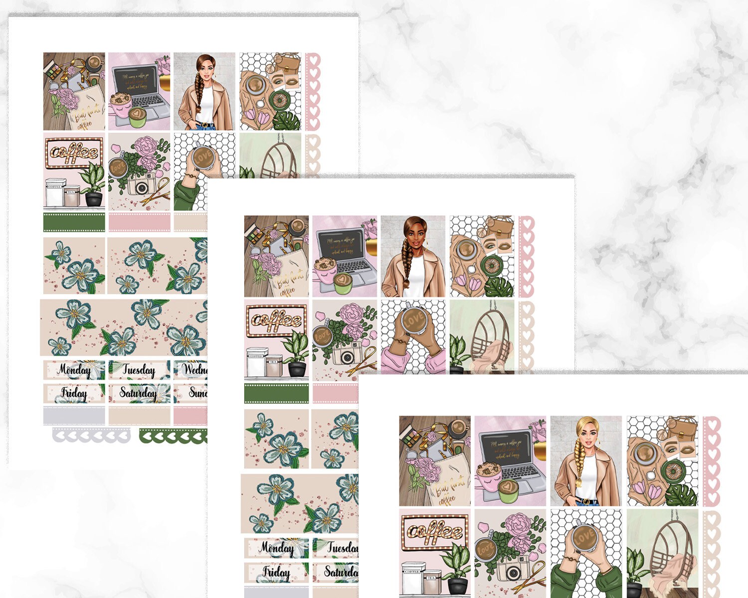 Coffee Please Erin Condren Planner Stickers Printable Weekly - Etsy