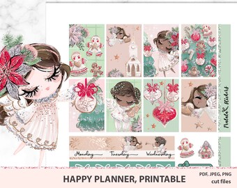 Happy Planner weekly stickers download, Happy planner Classic, Vertical Stickers, Printable weekly kit, planner printables Cricut/Silhouette