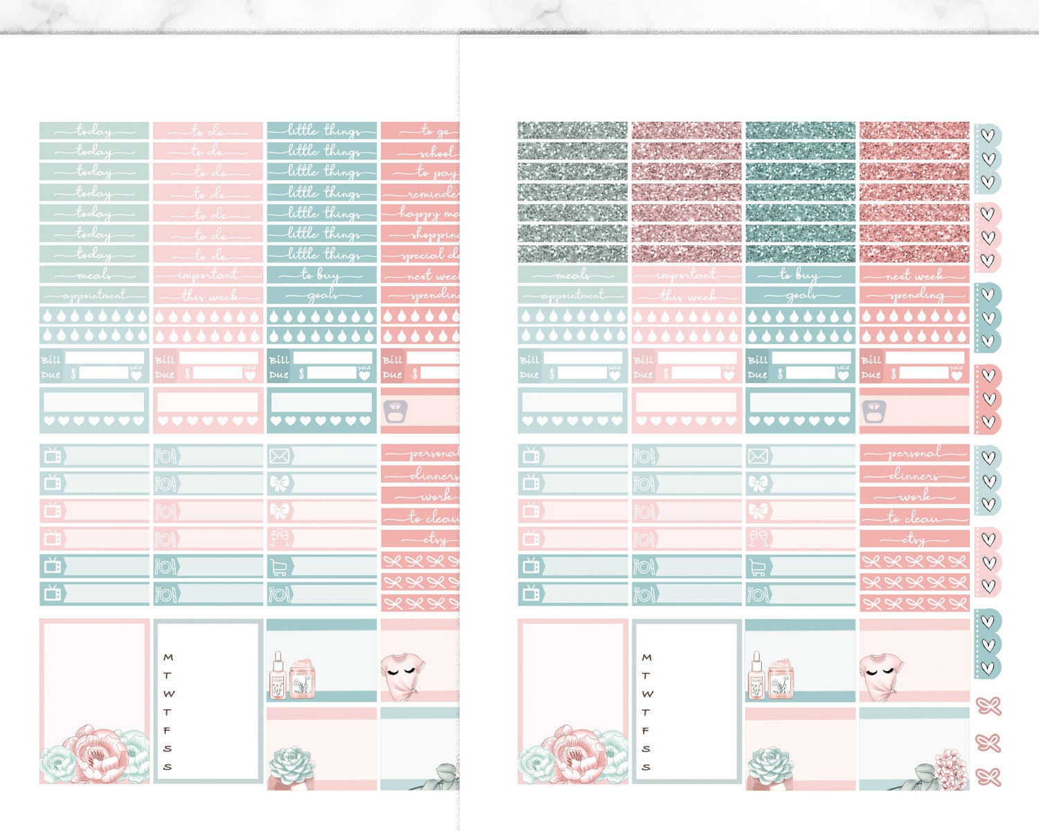 Self Care Printable Stickers, Happy Planner Printable Kit, SPA Weekly ...