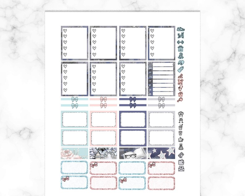 Printable Erin Condren Planner Stickers Winter Sticker Kit Etsy