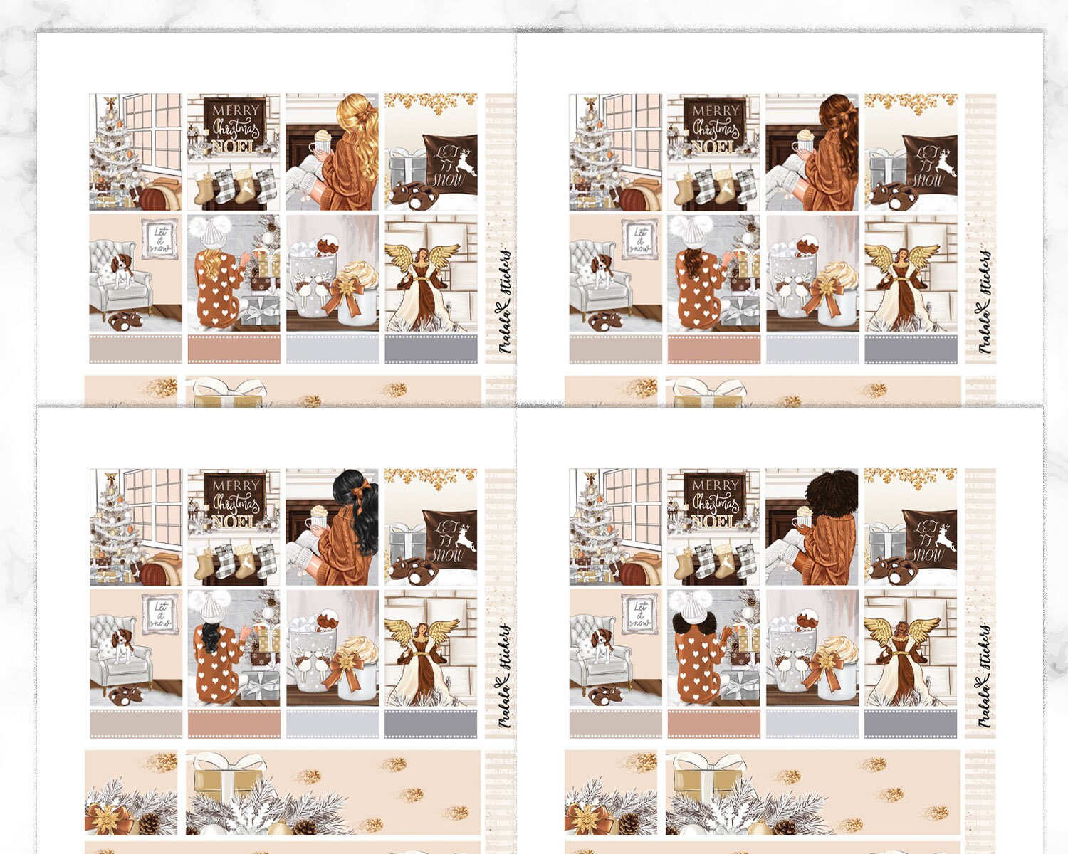 Christmas Planner Stickers Kit Printable Erin Condren Weekly - Etsy