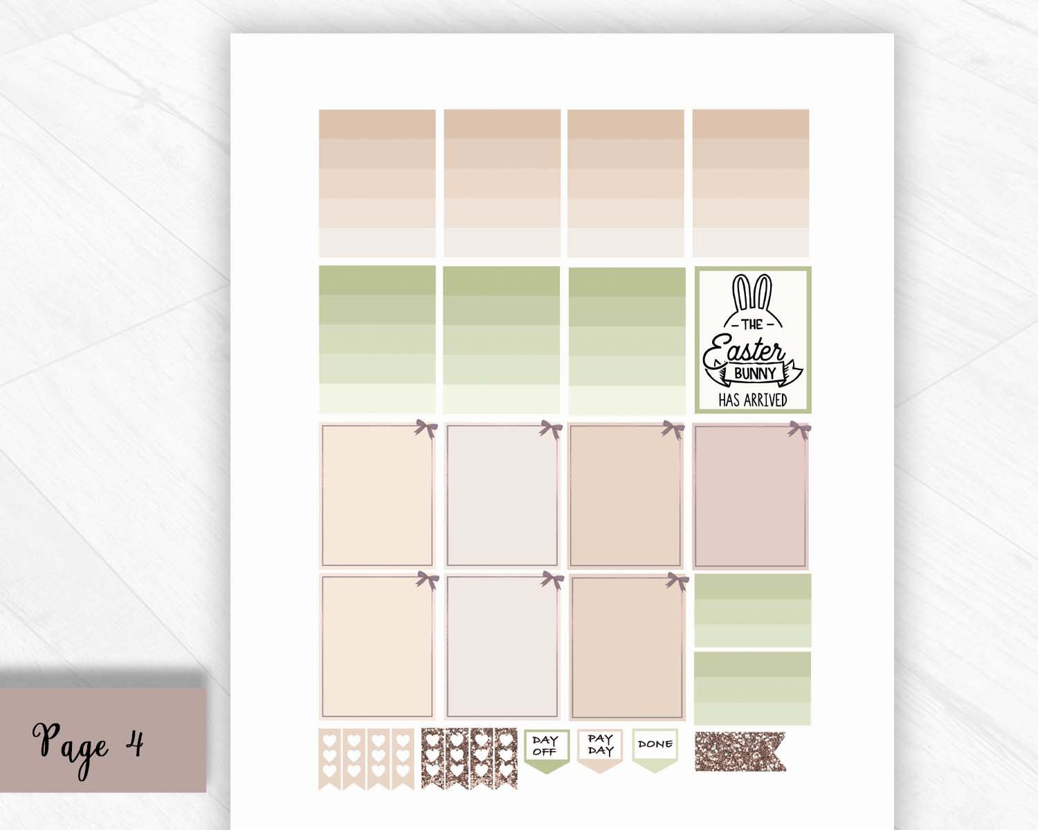 Easter Bunny Planner Stickers Printable, Erin Condren Weekly Kit ...