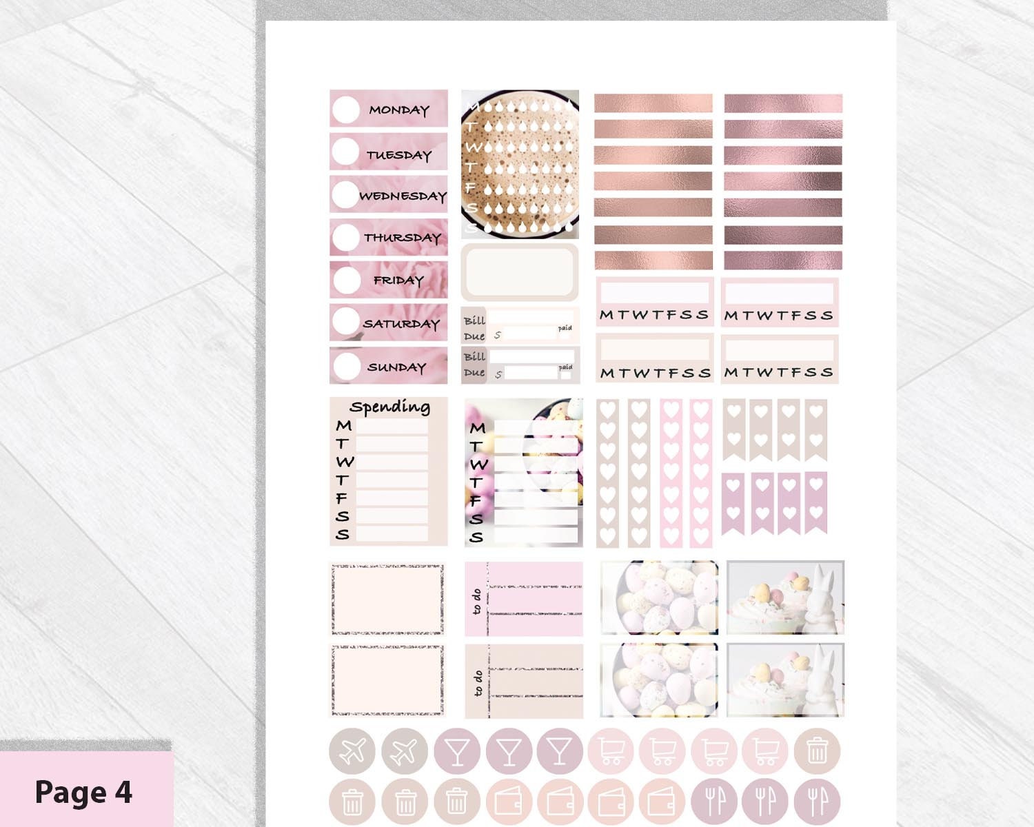EASTER PLANNER Stickers, Printable Photo Kit for Erin Condren Life ...