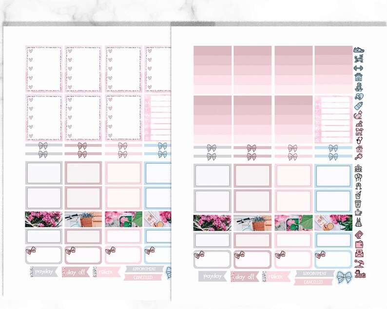 Erin Condren printbare planner stickers met bloemen, volledige fotokit voor koffieliefhebbers, verticale planner kit met Silhouette cut bestanden afbeelding 5
