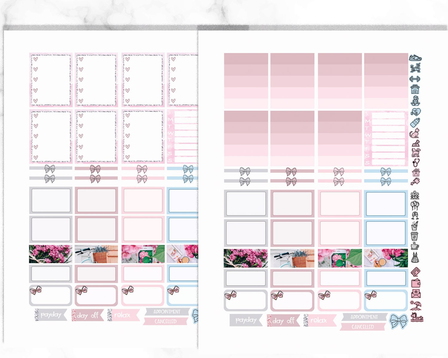 Erin Condren Printable Planner Stickers With Flowers Full - Etsy