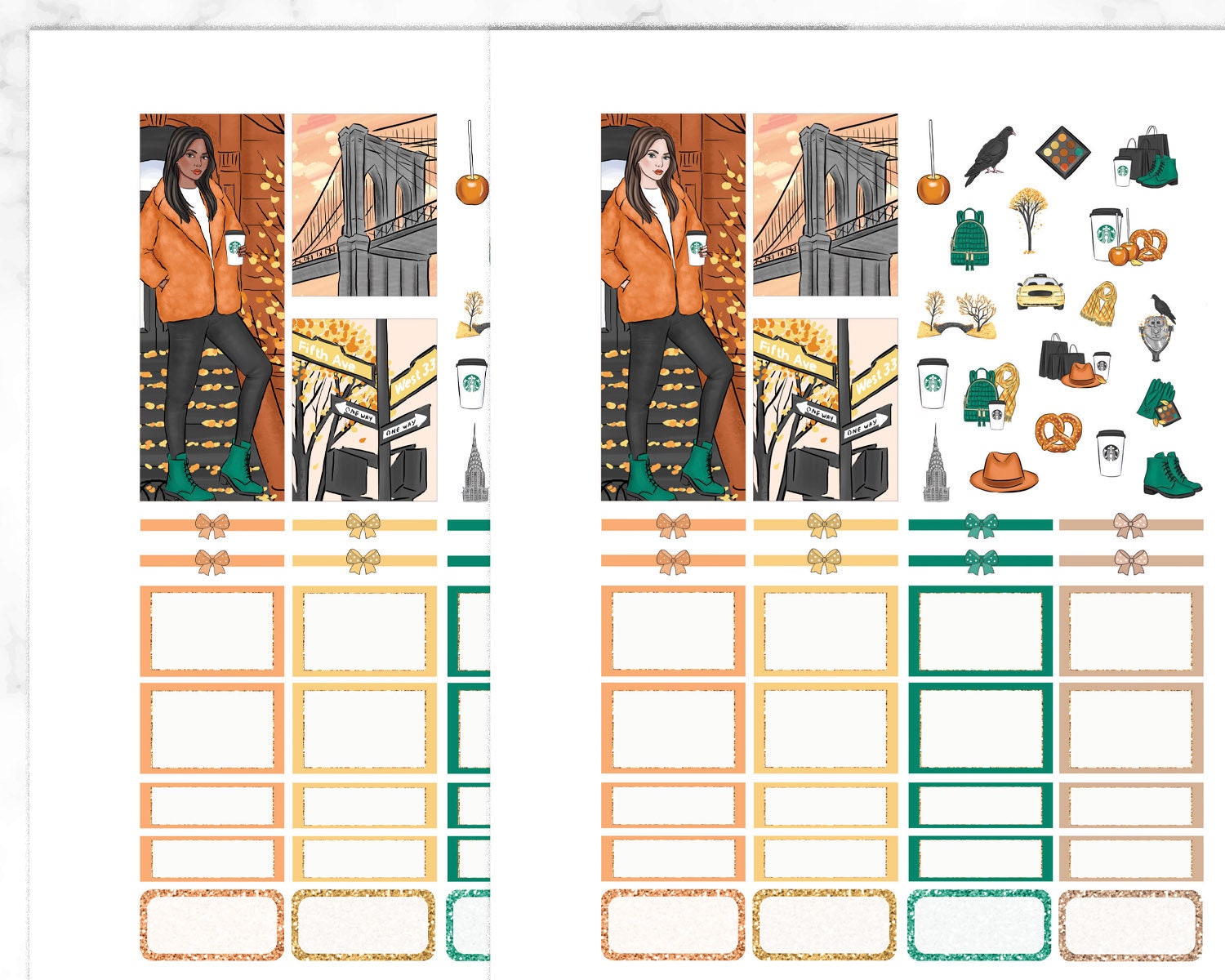 Fall NYC Erin Condren Printable Planner Stickers Life Planner - Etsy